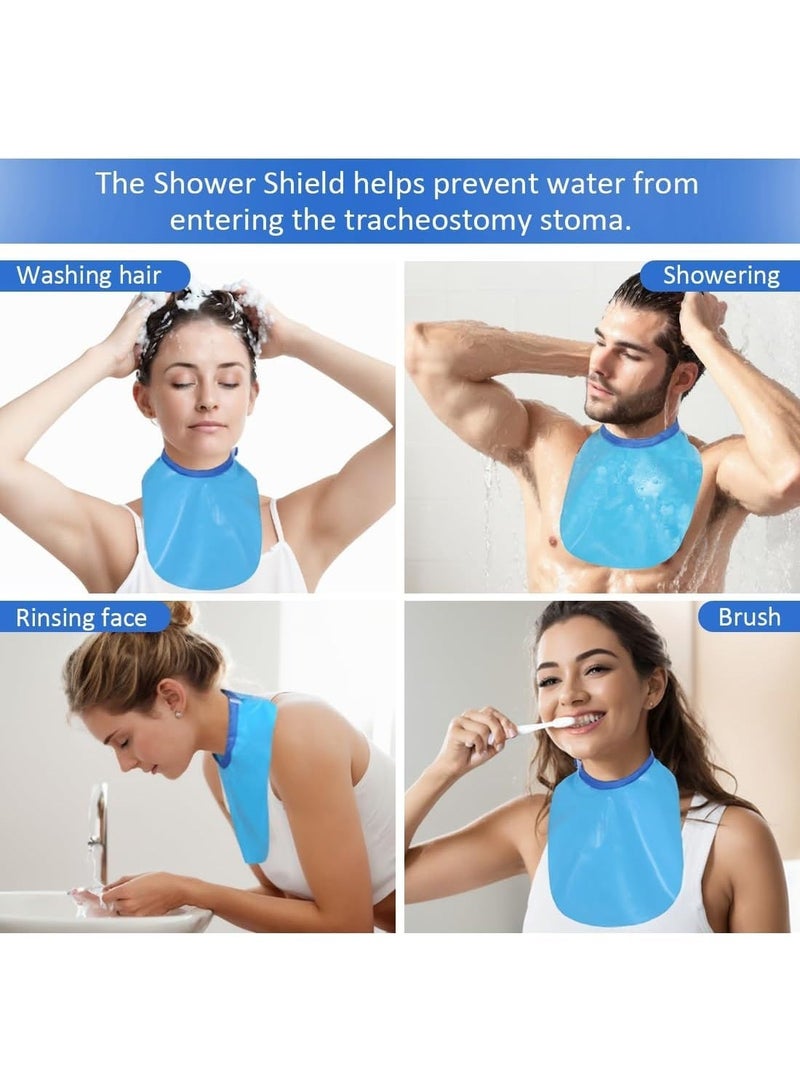 EHUSPU Tracheostomy Shower Cover Neck Stoma Protector for Tracheostomy,Waterproof Shower Shield Neck Stoma Guard (Blue and Rose Red-2pc) - Image 3